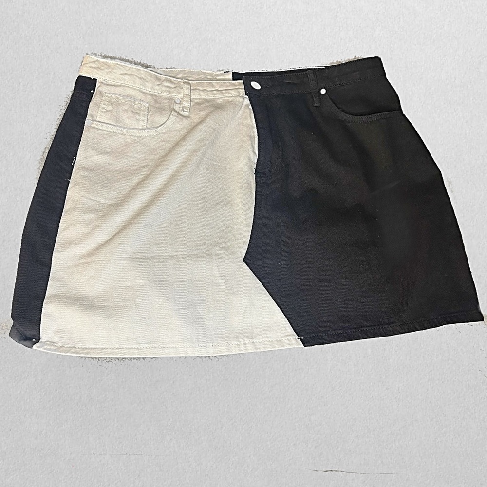 SHEIN black and white skirt.